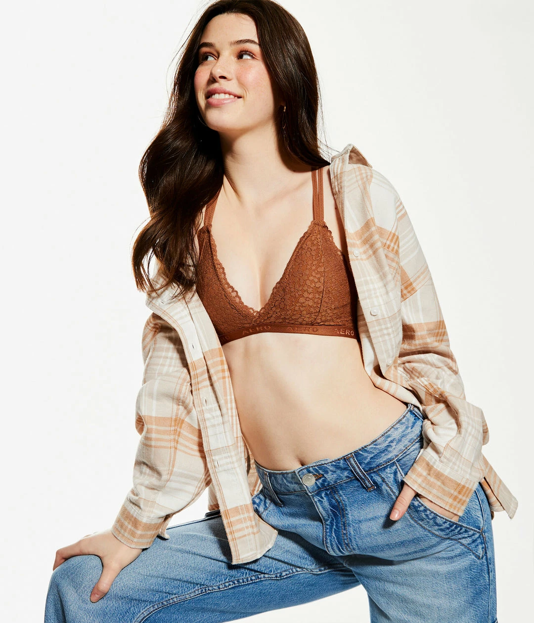 Aeropostale Women's Ditsy Lace Triangle Bralette - Image 5